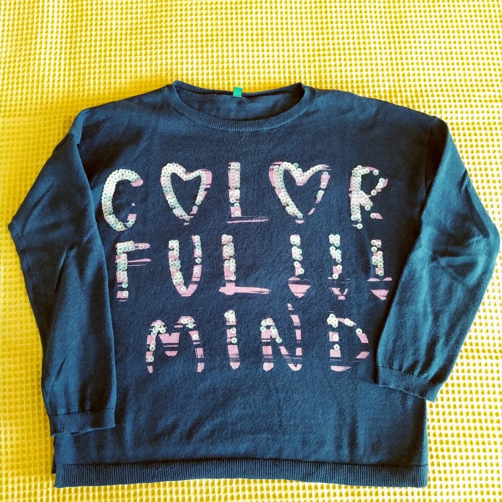 BENETTON girls' Crew Neck Sweater.
